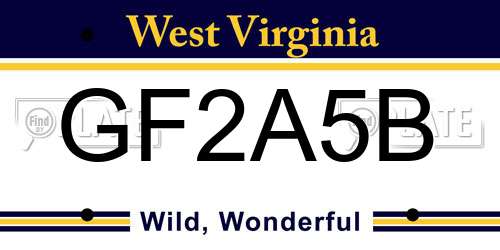 GF2A5B West Virginia License Plate