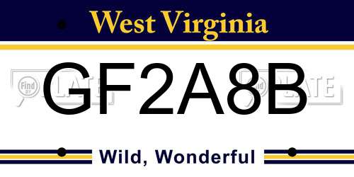 GF2A8B West Virginia License Plate