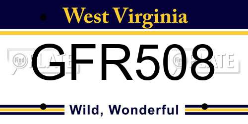 GFR508 West Virginia License Plate
