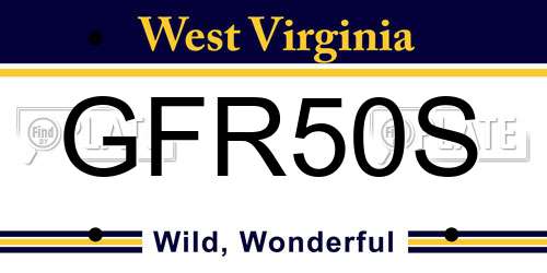 GFR50S West Virginia License Plate