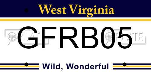 GFRB05 West Virginia License Plate