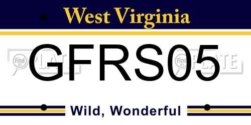 GFRS05 West Virginia License Plate