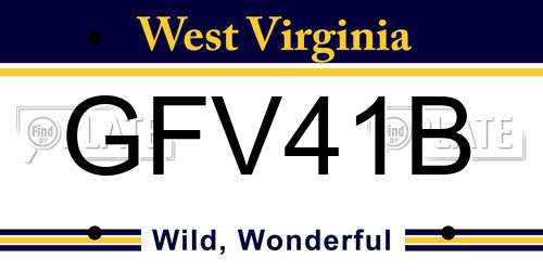 GFV41B West Virginia License Plate