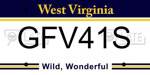 GFV41S West Virginia License Plate