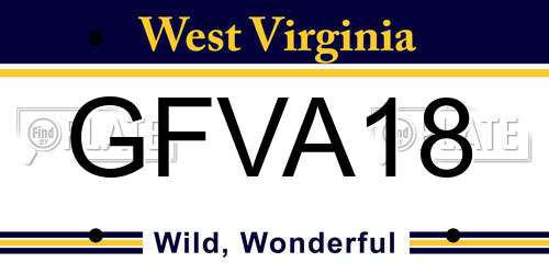 GFVA18 West Virginia License Plate