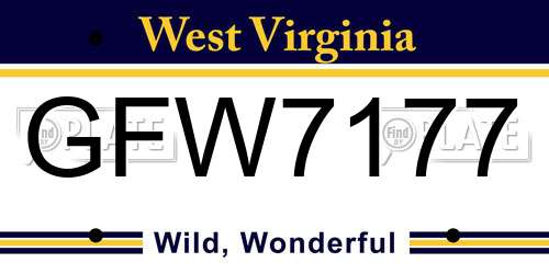 GFW7177 West Virginia License Plate
