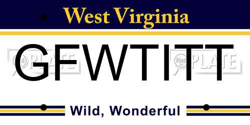 GFWTITT West Virginia License Plate