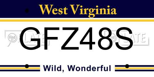 GFZ48S West Virginia License Plate