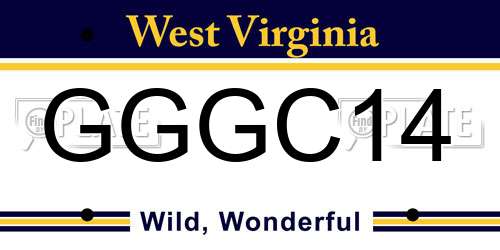 GGGC14 West Virginia License Plate