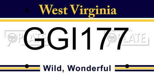 GGI177 West Virginia License Plate