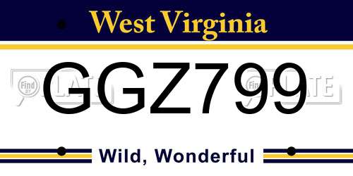 GGZ799 West Virginia License Plate