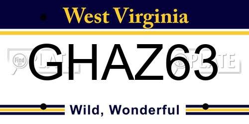GHAZ63 West Virginia License Plate