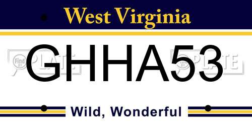 GHHA53 West Virginia License Plate