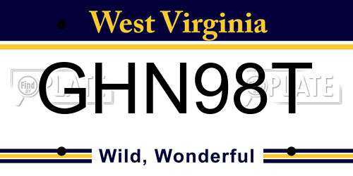 GHN98T West Virginia License Plate