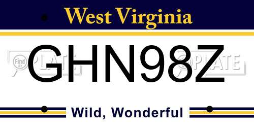 GHN98Z West Virginia License Plate