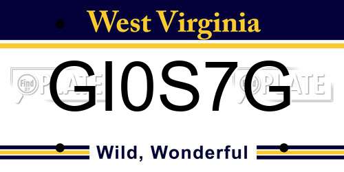 GI0S7G West Virginia License Plate