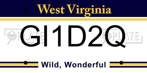 GI1D2Q West Virginia License Plate