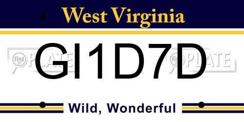 GI1D7D West Virginia License Plate