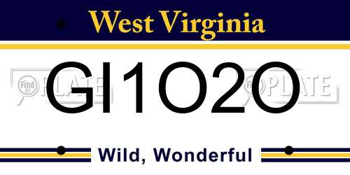 GI1O2O West Virginia License Plate
