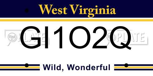 GI1O2Q West Virginia License Plate