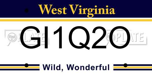 GI1Q2O West Virginia License Plate