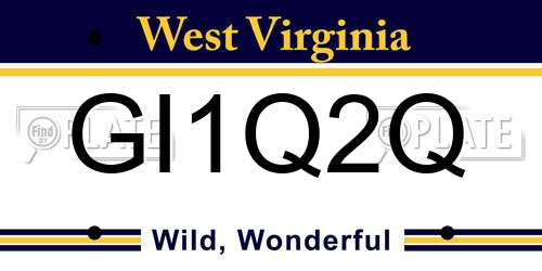 GI1Q2Q West Virginia License Plate