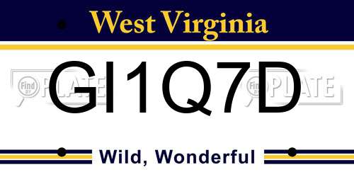 GI1Q7D West Virginia License Plate