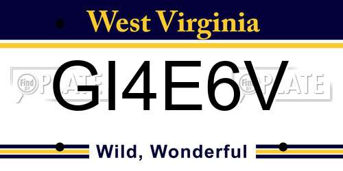 GI4E6V West Virginia License Plate