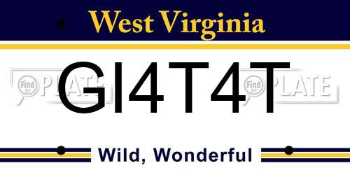GI4T4T West Virginia License Plate