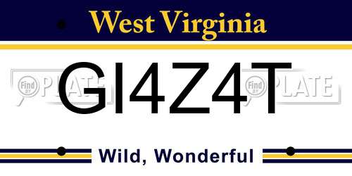 GI4Z4T West Virginia License Plate