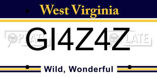 GI4Z4Z West Virginia License Plate