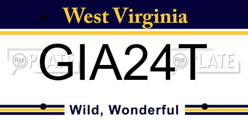 GIA24T West Virginia License Plate