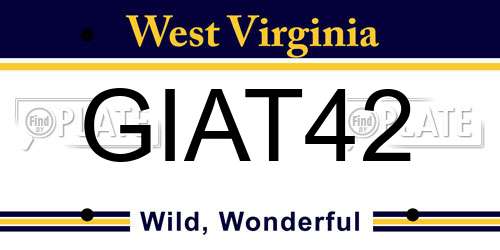 GIAT42 West Virginia License Plate
