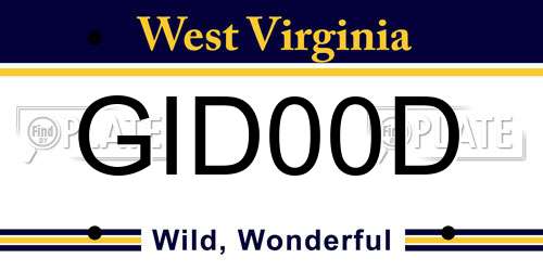 GID00D West Virginia License Plate