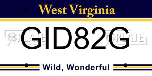 GID82G West Virginia License Plate