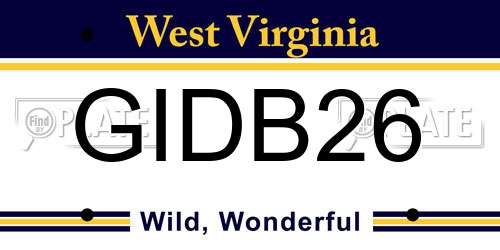 GIDB26 West Virginia License Plate