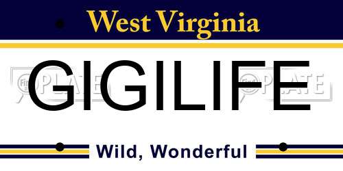 GIGILIFE West Virginia License Plate