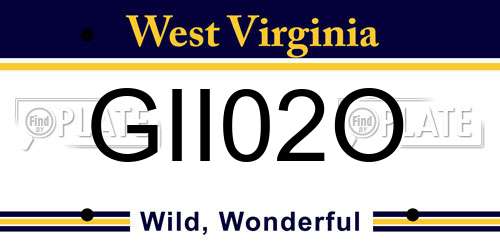 GII02O West Virginia License Plate