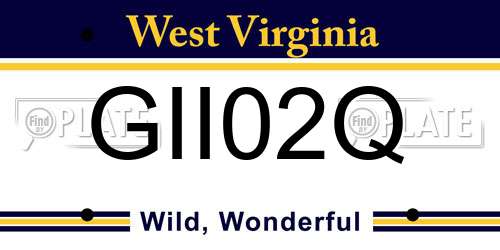 GII02Q West Virginia License Plate