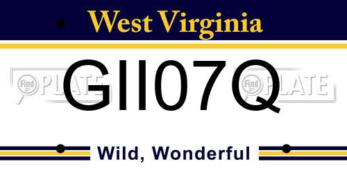GII07Q West Virginia License Plate