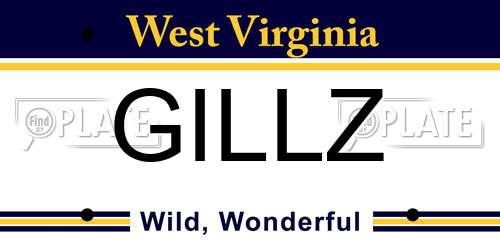 GILLZ West Virginia License Plate