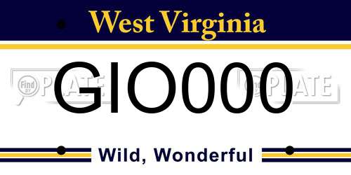 GIO000 West Virginia License Plate