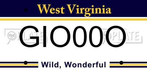 GIO00O West Virginia License Plate