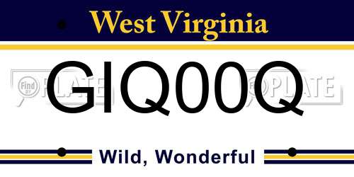 GIQ00Q West Virginia License Plate