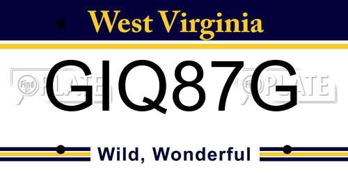 GIQ87G West Virginia License Plate