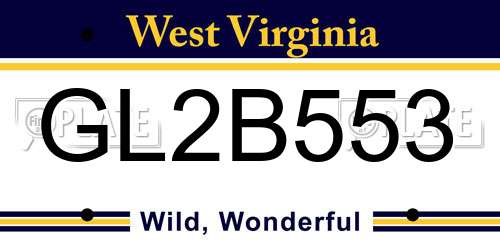 GL2B553 West Virginia License Plate