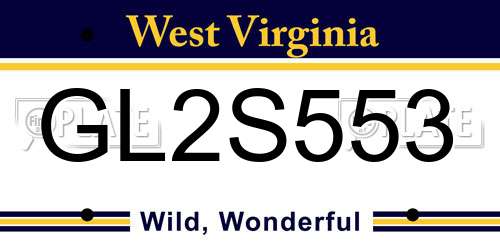 GL2S553 West Virginia License Plate