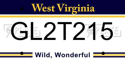 GL2T215 West Virginia License Plate