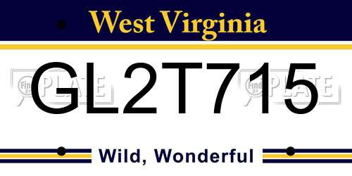 GL2T715 West Virginia License Plate