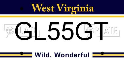 GL55GT West Virginia License Plate